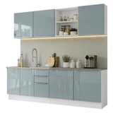 Cocina Integral 240 cm Blanco/Gris Lux Madesa 09