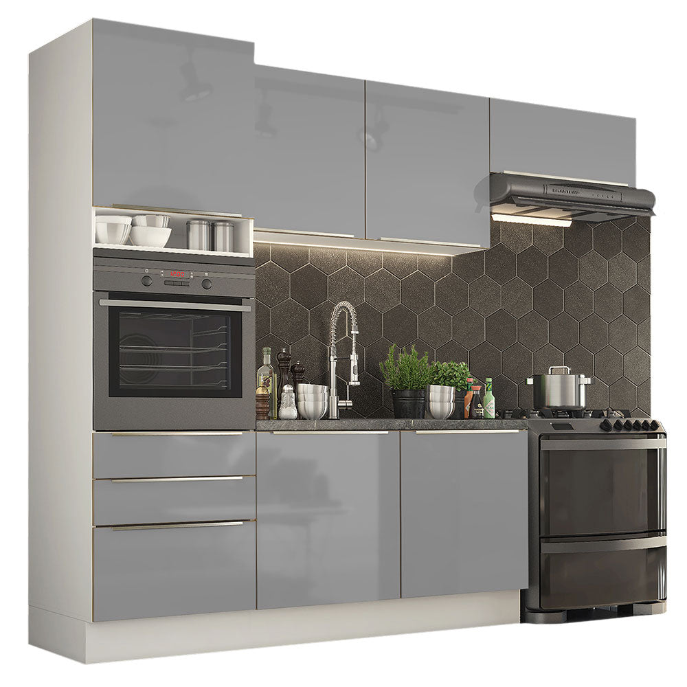 Cocina Integral 260cm Lux Blanco/Gris 03