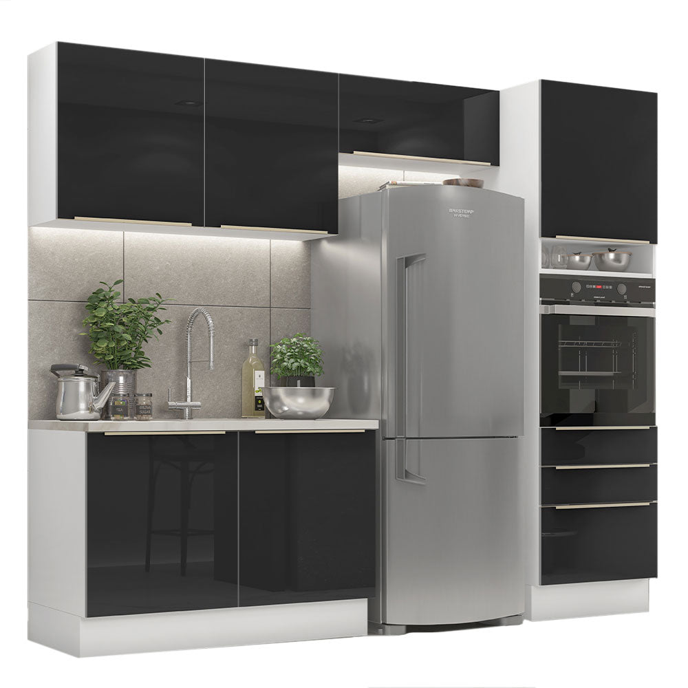 Cocina Integral 260cm Lux Blanco/Negro 05