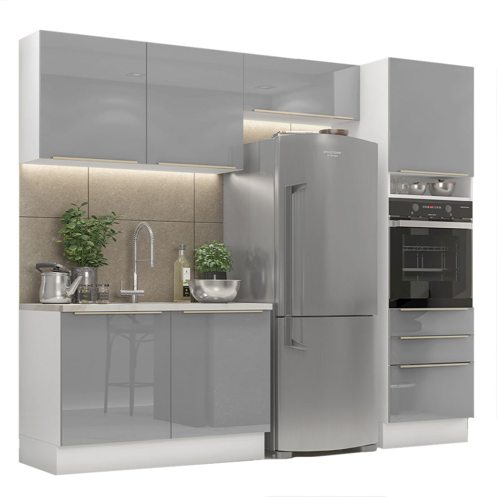 Cocina Integral 260cm Lux Blanco/Gris 05