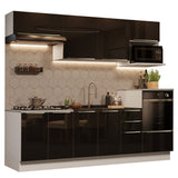 Cocina Integral 260cm Lux Blanco/Negro 07