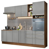 Cocina Integral 260cm Marrón/Gris Lux Madesa 08