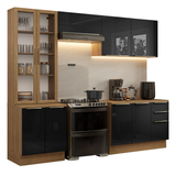 Cocina Integral 270cm Marrón/Negro Lux 04