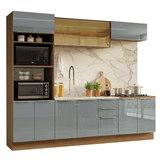 Cocina Integral 270 cm Marrón/Gris Lux Madesa 05