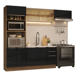 Cocina Integral 270 cm Marrón/Negro Lux Madesa 07