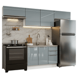 Cocina Integral 280 cm Blanco/Gris Lux Madesa 01