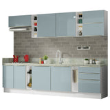 Cocina Integral 300 cm Lux Sabrina Blanco/Gris