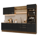 Cocina Integral 310 cm Marrón/Negro Lux Madesa 03