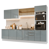 Cocina Integral 310 cm Blanco/Gris Lux Madesa 03