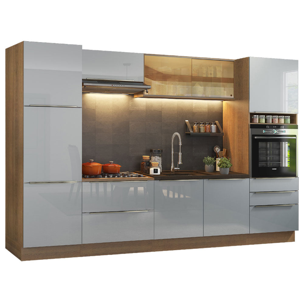 Cocina Integral 320cm Marrón/Gris Lux 01