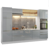 Cocina Integral 320 cm Lux Blanco/Gris 01