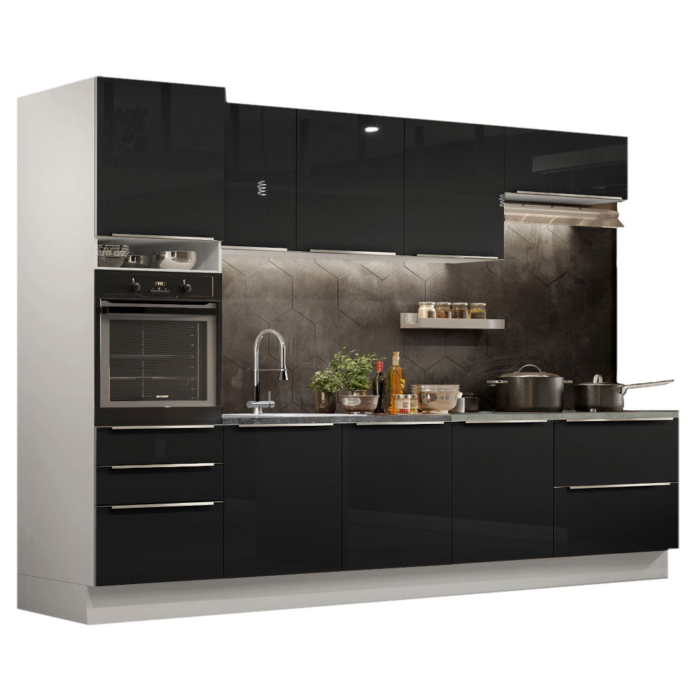 Cocina Integral 320cm Lux Blanco/Negro 04