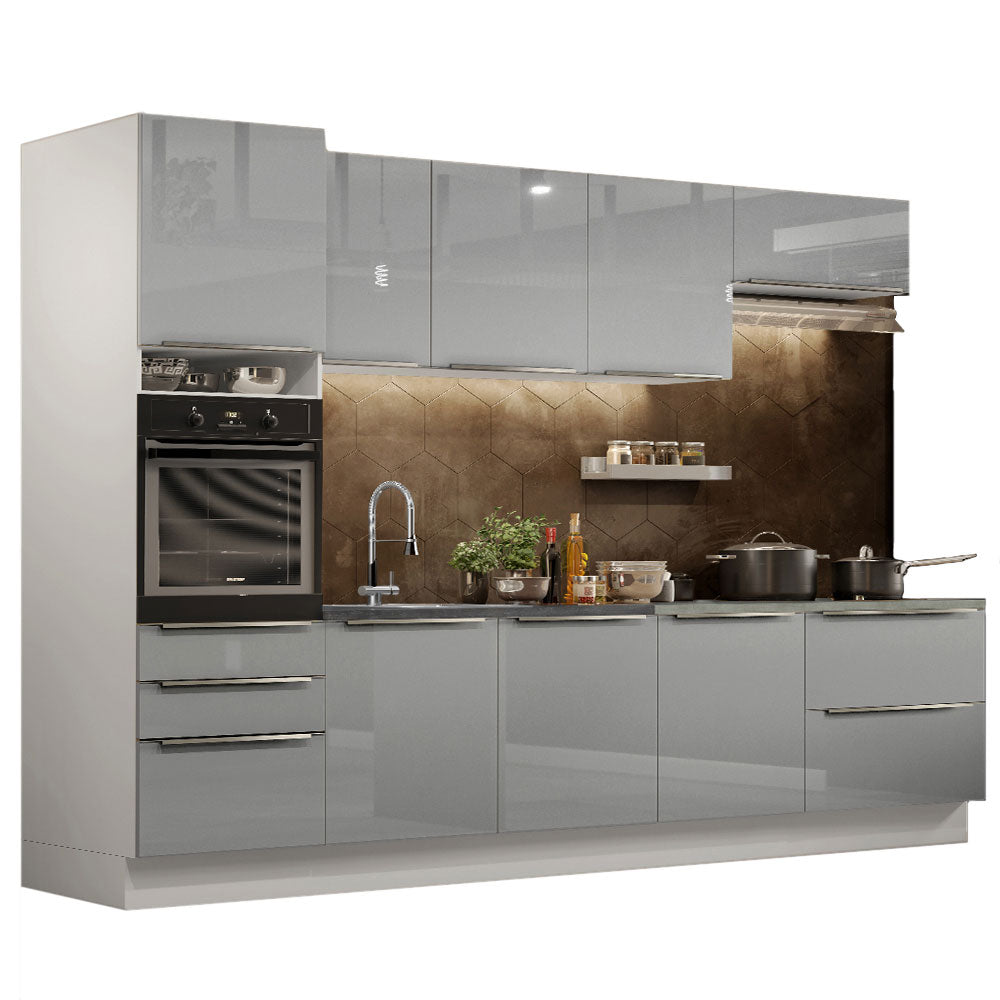 Cocina Integral 320cm Lux Blanco/Gris 04