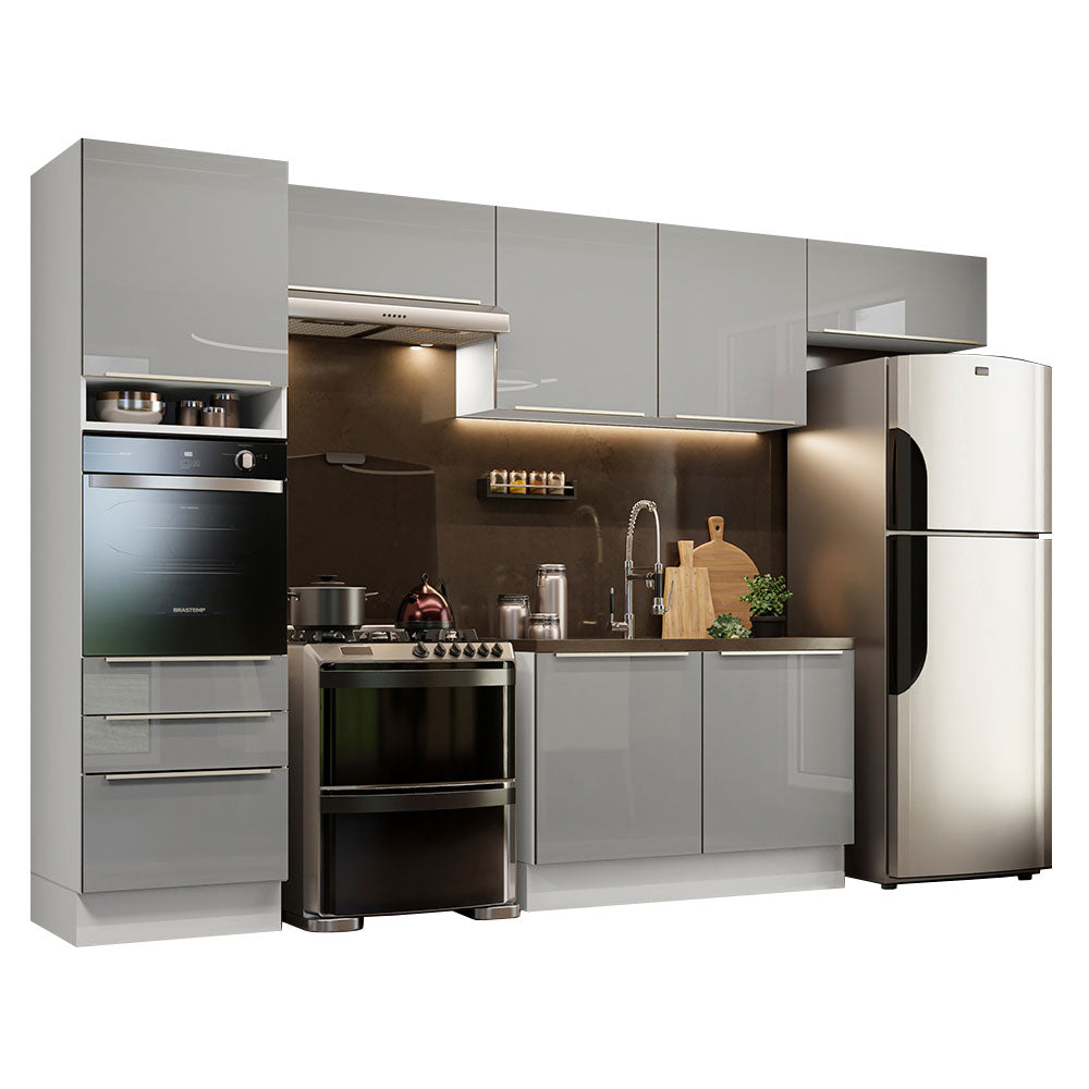 Cocina Integral 340cm Lux Blanco/Gris 01