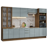 Cocina Integral 340cm Marrón/Gris Lux 02