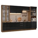 Cocina Integral 340 cm Marrón/Negro Lux Madesa 03
