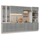 Cocina Integral 340 cm Blanco/Gris Lux Madesa 03