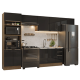 Cocina Integral 350 cm Marrón/Negro Lux Madesa 01
