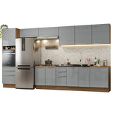 Cocina Integral 400cm Marrón/Gris Lux de Thauane Madesa