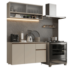 Cocina Compacta Flotante 120 cm Crema Nice Madesa
