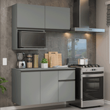 Cocina Compacta 120 cm Sin Patas Nice Gris 06