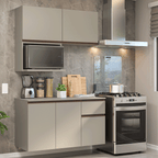 Cocina Compacta Flotante 120 cm Crema Nice Madesa