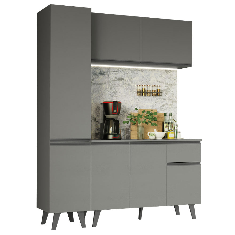Cocina Compacta 160 cm Gris Nice Madesa