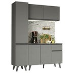 Cocina Compacta 160 cm Gris Nice Madesa