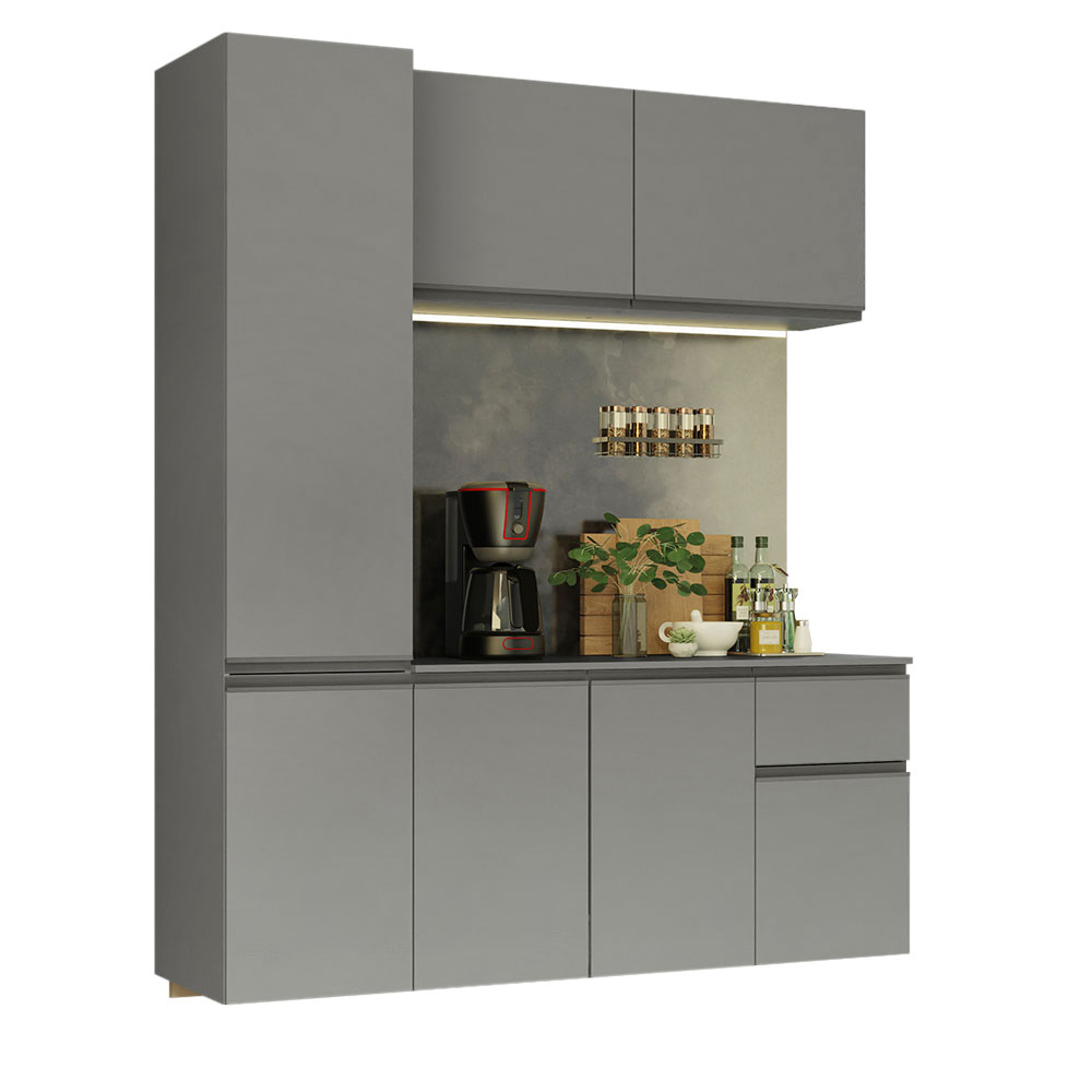 Cocina Compacta Flotante 160 cm Gris Nice Madesa