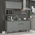 Cocina Compacta 180 x 52 cm 6 Puertas 1 Cajón Gris Nice Madesa
