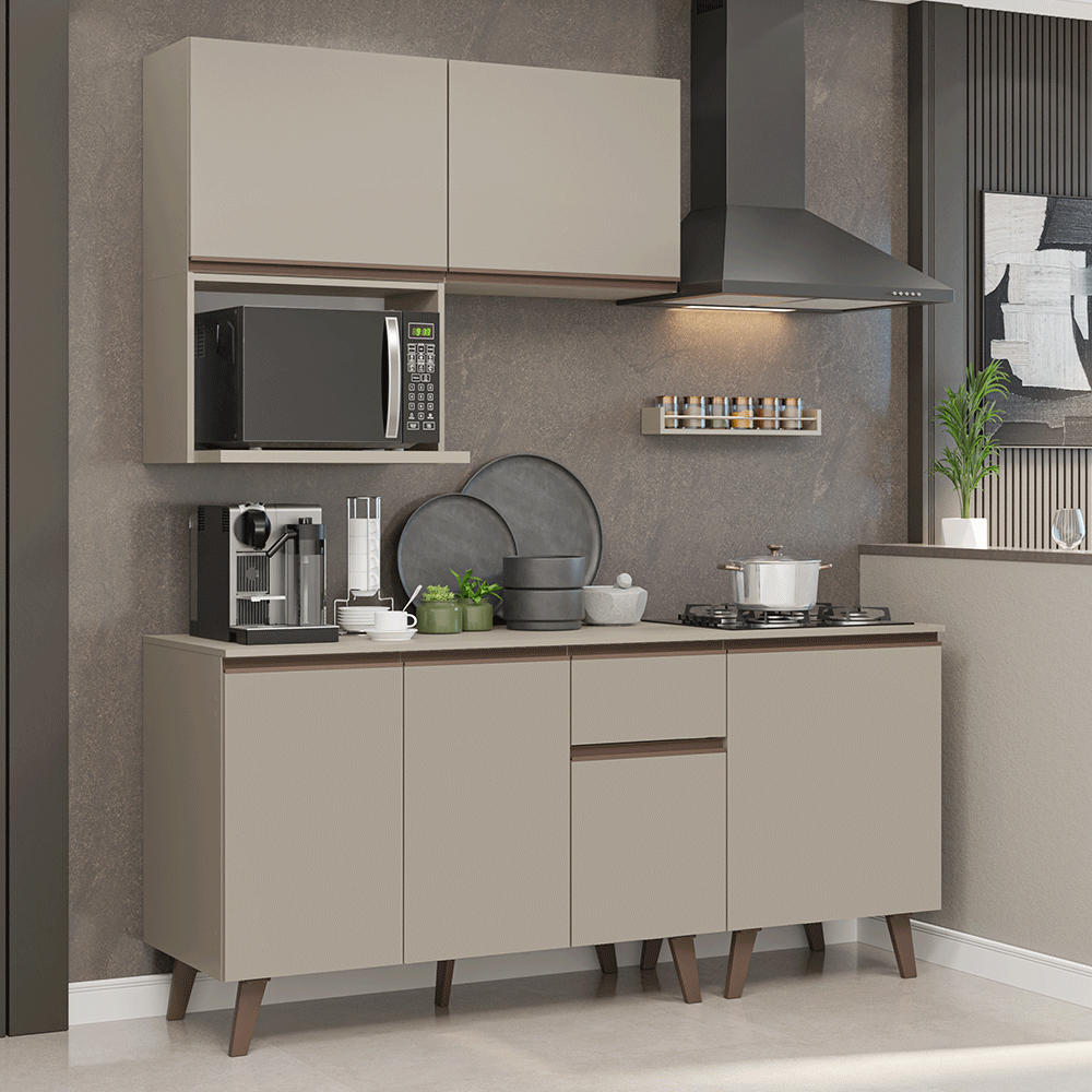 Cocina Compacta 180 cm Crema Nice Madesa 02
