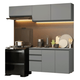 Cocina Compacta 200 cm Sin Patas Nice Gris 05