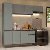 Cocina Integral 220 cm Sin Patas Nice Gris 02