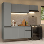 Cocina Compacta Flotante 220 cm Gris Nice Madesa