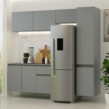 Cocina Compacta Flotante 220 cm Gris Nice Madesa