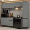 Cocina Integral Flotante 240 cm Gris Nice Madesa