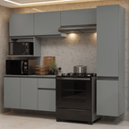 Cocina Integral Flotante 240 cm Gris Nice Madesa