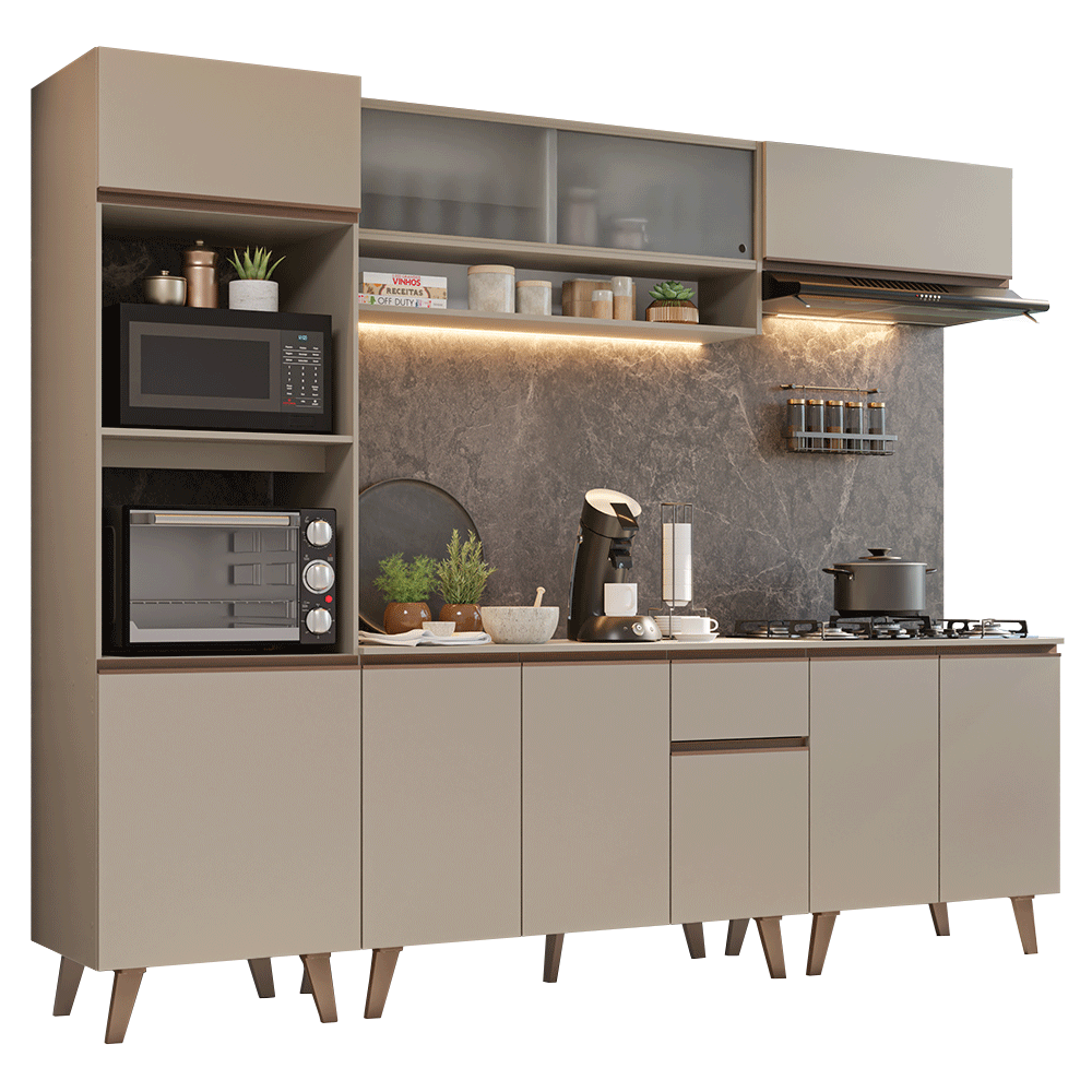 Cocina Integral 260 cm Crema Nice Madesa 02