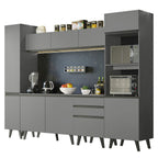 Cocina Integral 280 cm Con Mueble para Horno Gris Nice Madesa