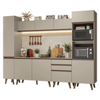 Cocina Integral 280 cm Con Mueble para Horno Crema Nice Madesa