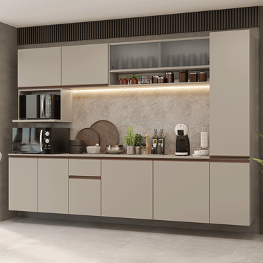 Cocina Integral Flotante 280 cm Crema Nice Madesa