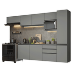 Cocina Integral Flotante 300 cm Gris Nice Madesa