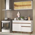 Cocina Compacta 120 x 52 cm 4 Puertas 1 Cajón Blanco Reims Madesa