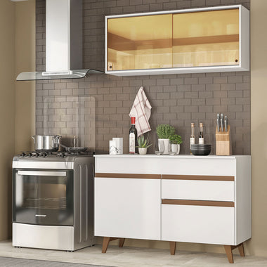 Cocina Compacta 120 cm Blanco Reims Madesa