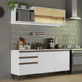 Cocina Compacta 180 x 52 cm 4 Puertas 3 Cajones Blanco Reims Madesa