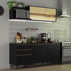 Cocina Compacta 180 cm Negro Reims Madesa