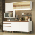 Cocina Compacta 180 x 52 cm 5 Puertas 3 Cajones Blanco Reims Madesa 01