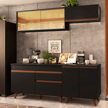Cocina Compacta 190 cm Negro Reims Madesa