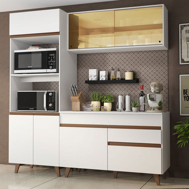 Cocina Compacta 190 cm Con Mueble para Horno Blanco Reims Madesa