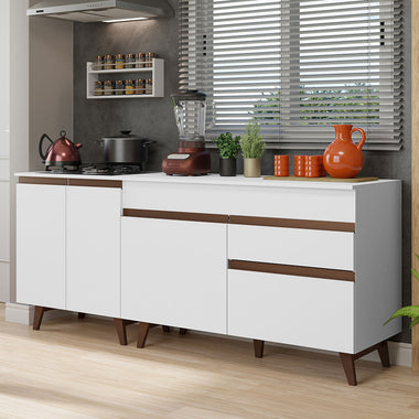 Kit 2 Gabinetes Bajos de Cocina 190 cm Blanco Reims Madesa